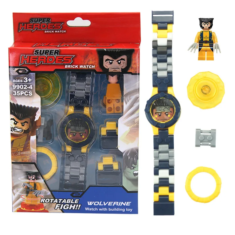 Базз Лайтер супер герой Росомаха часы строительные блоки Мстители Супермен