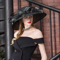 british fashion linen hat original design british summer linen hat female wedding hair accessories wedding hat