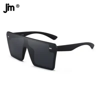 jm men women oversized square sunglasses brand designer rimless shield sunglasses uv400