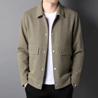 2021 korean fashion lapel jacket mens loose short coat spring autumn thickening tops fashion casual clothes for male new s 3xl