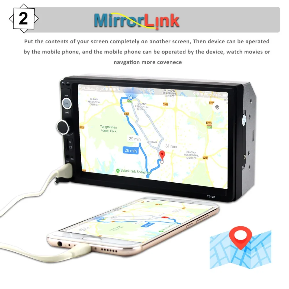 2 din автомагнитола 7010B " HD плеер MP5 сенсорный экран цифровой дисплей Bluetooth Мультимедиа USB 2din Авторадио автомобильный монитор резервного копирования