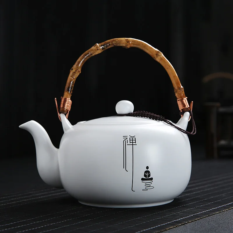 

Chinese Ceramic Teapot White Large Handmade with Filter Thermos Samovar Teapot Zaparzacz Do Herbaty Kitchen Products DB60CH