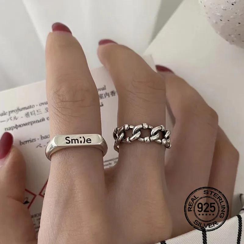 

Кольцо женское из серебра 925 пробы, регулируемое, со смайликом