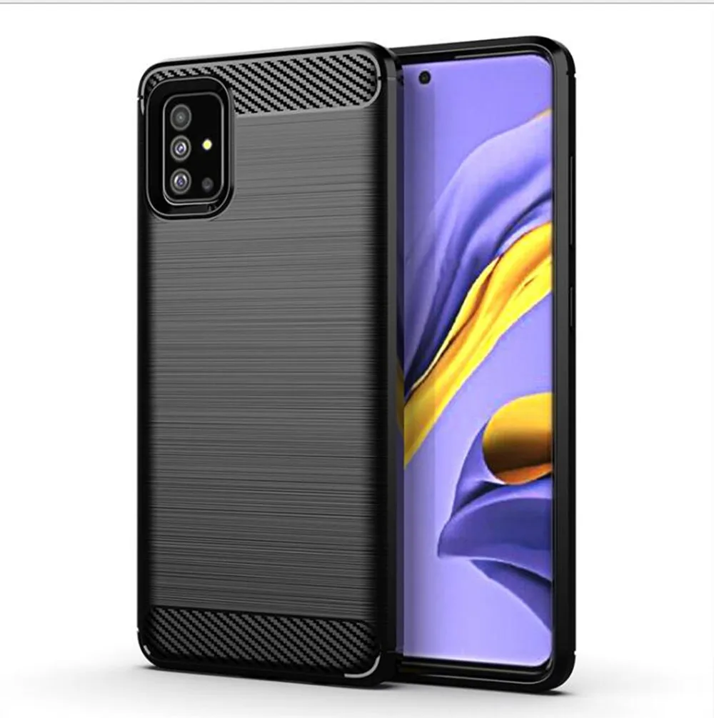 Чехол для Samsung Galaxy A71 A51 чехол из углеродного волокна противоударный телефона A 71 51