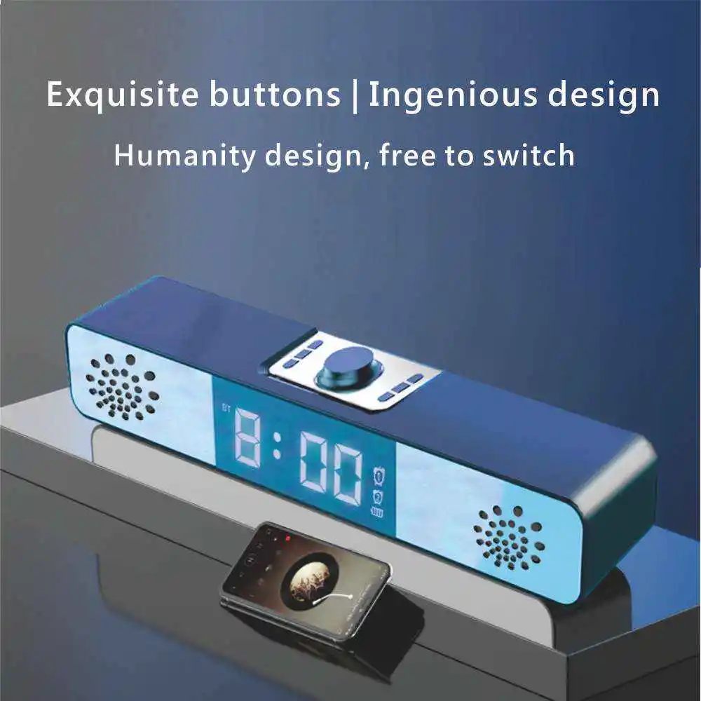 Беспроводной Bluetooth-динамик tf домашняя bluetooth-колонка 3D цифровой будильник