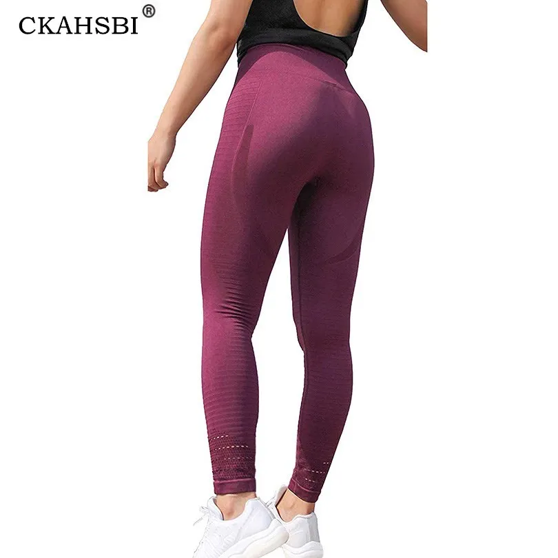 

Женские Бесшовные штаны для йоги CKAHSBI, спортивные штаны с высокой талией, эластичные леггинсы для занятий фитнесом и фитнесом