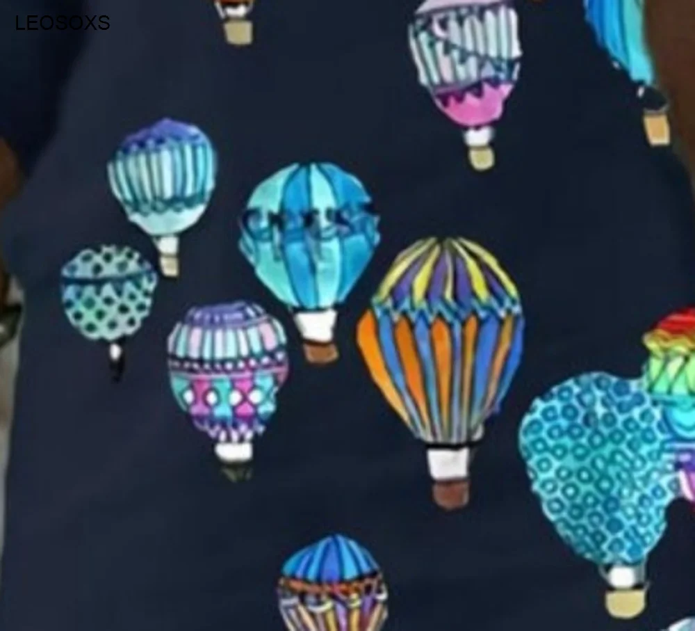 

Summer Clothes For Women 2021 Fashion Vintage Round Neck Half Sleeve Pullover Color Balloon Print Casual Dress