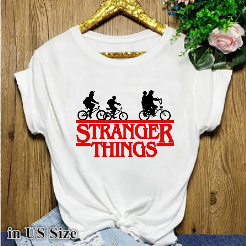 Nagodo женская футболка с надписью stranger things белая оверсайз одежда для пар