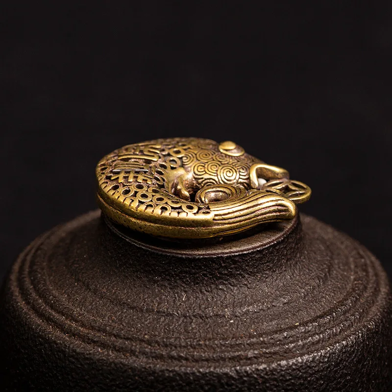 Винтажный латунный брелок в форме рыбы Кулон модное ювелирное изделие из чистой