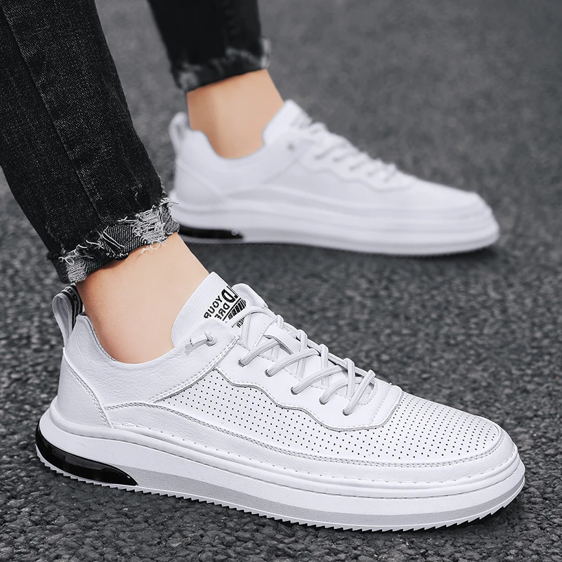 

2021New Male Casual Fashion Loafers Men Off White Male Comfortable for White Lace-Up Men Sneakers Male Breathable Sneakers
