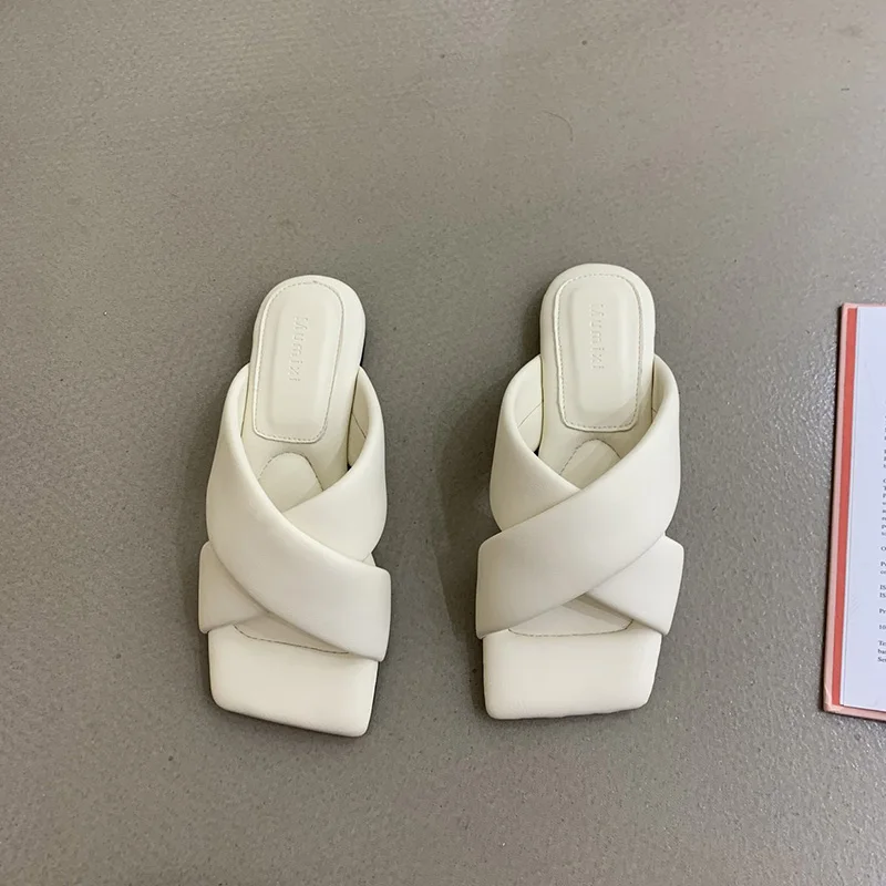 

Slippers Casual Female Shoes Slides Summer Clogs Woman Luxury 2021 Flat Beach Soft Rome PU Basic Shoes Woman 2021 Female Slipper