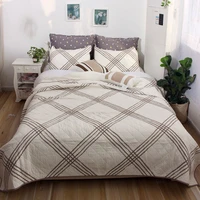 chausub plain quilt set 3pcs bedspread on the bed quality cotton bed cover king size coverlet quilted double blanket for bed