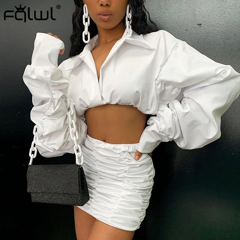 Сексуальное Клубное Плиссированное облегающее платье FQLWL женское из двух частей