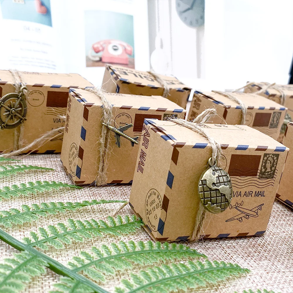 50 шт. Свадебные Винтаж Подарочная коробка штамп дизайн упаковки шоколада для