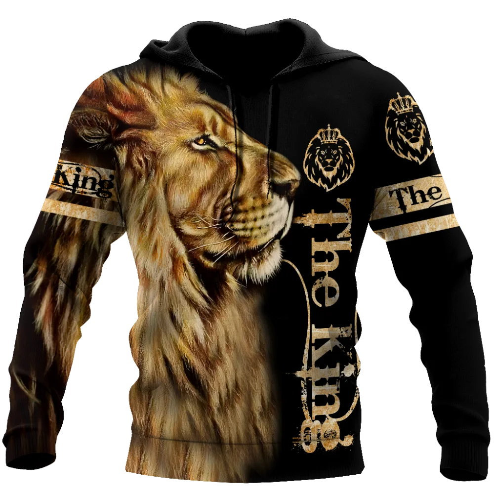 

Fall/Winter Women's Women's Men's Animal Pattern 3D Lion Print Hoodie Sweater Sweater 2021 Fashion Long Sleeve Pullover Top