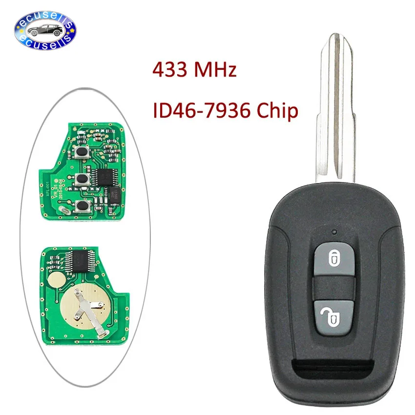 2 кнопки дистанционного управления брелок 433 МГц с ID46 чип PCF7936 для Chevrolet Captiva|chip
