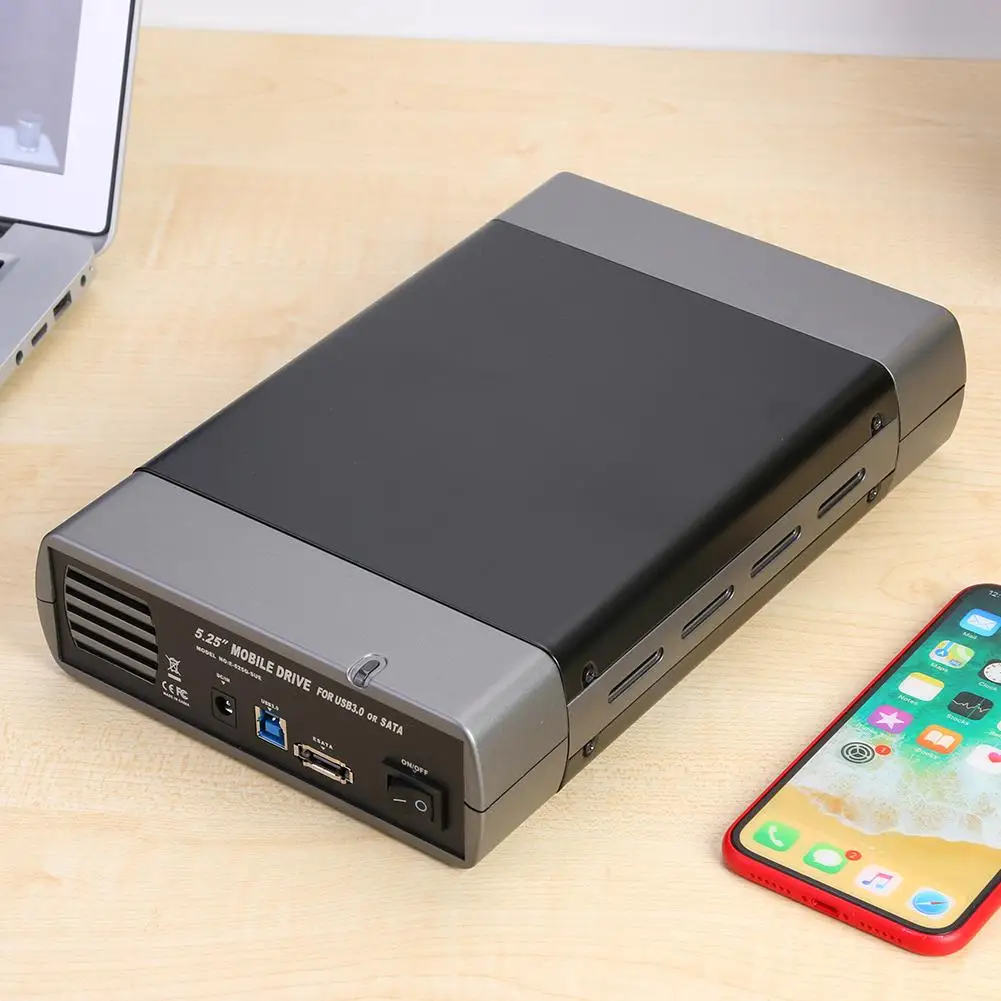 5.25 inch 8T Optical Drive Enclosure Portable Upper and Lower Cover Structure USB3.0 to 3.5 inch SATA US Adapter HDD Case