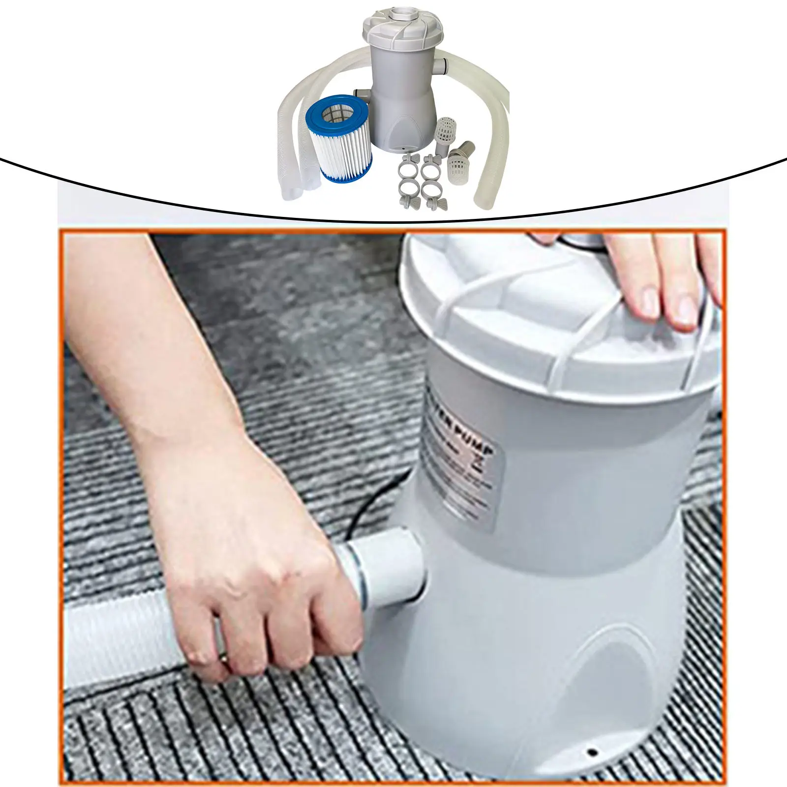 

Electric Water Filter Pump For Pools System Kit 530 Gallons Circulation Filter Pump