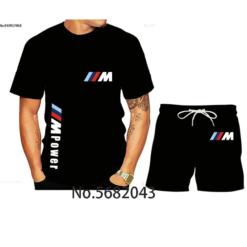 

2021 Summer Fashion Leisure brand Men's Set Tracksuit Sportswear Track Suits Male Sweatsuit Short Sleeves T shirt 2 piece set