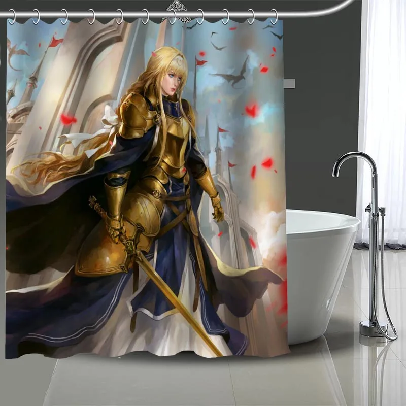 Занавеска для душа водонепроницаемая штора из полиэстера с крючком s Sword Art Online в