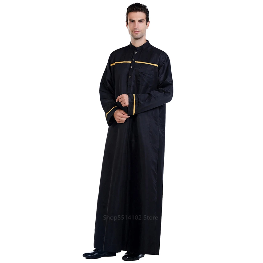 Повседневная мужская абайя Jubba Thobe из Саудовской Аравии мусульманская одежда с