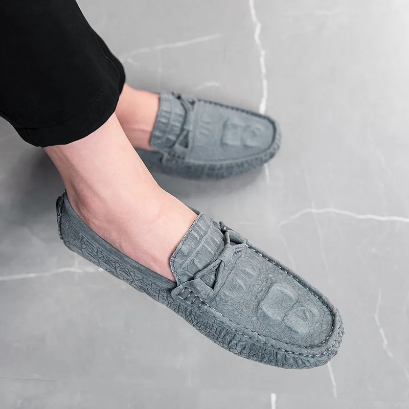 Мужские туфли на плоской подошве из натуральной кожи Повседневные Лоферы без