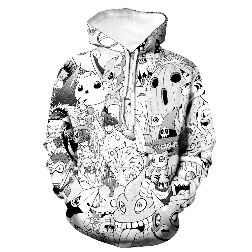 

2021 big adventure 3D printed hoodie anime men's women's casual hooded sweatshirt digital monster role-playing pullover hooded