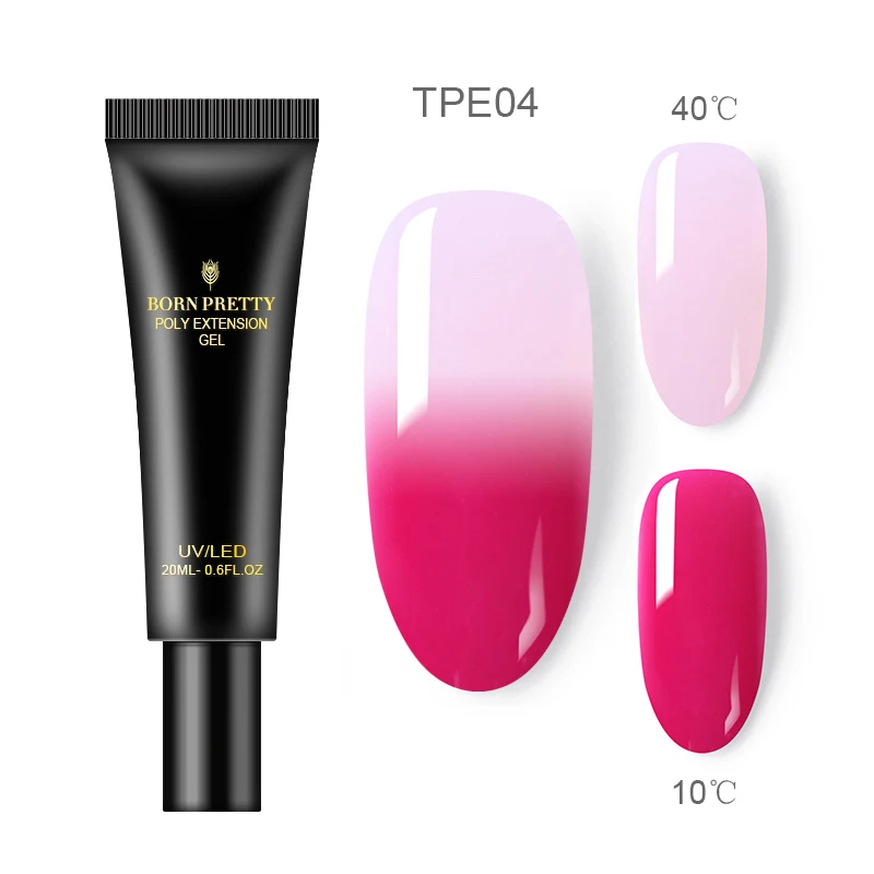 TPE04 BORN PRETTY удлиняющий УФ-гель для ногтей, блестящий удлиняющий Гель-лак для наращивания ногтей, гель для наращивания ногтей, 20 мл - Цвет: TPE04