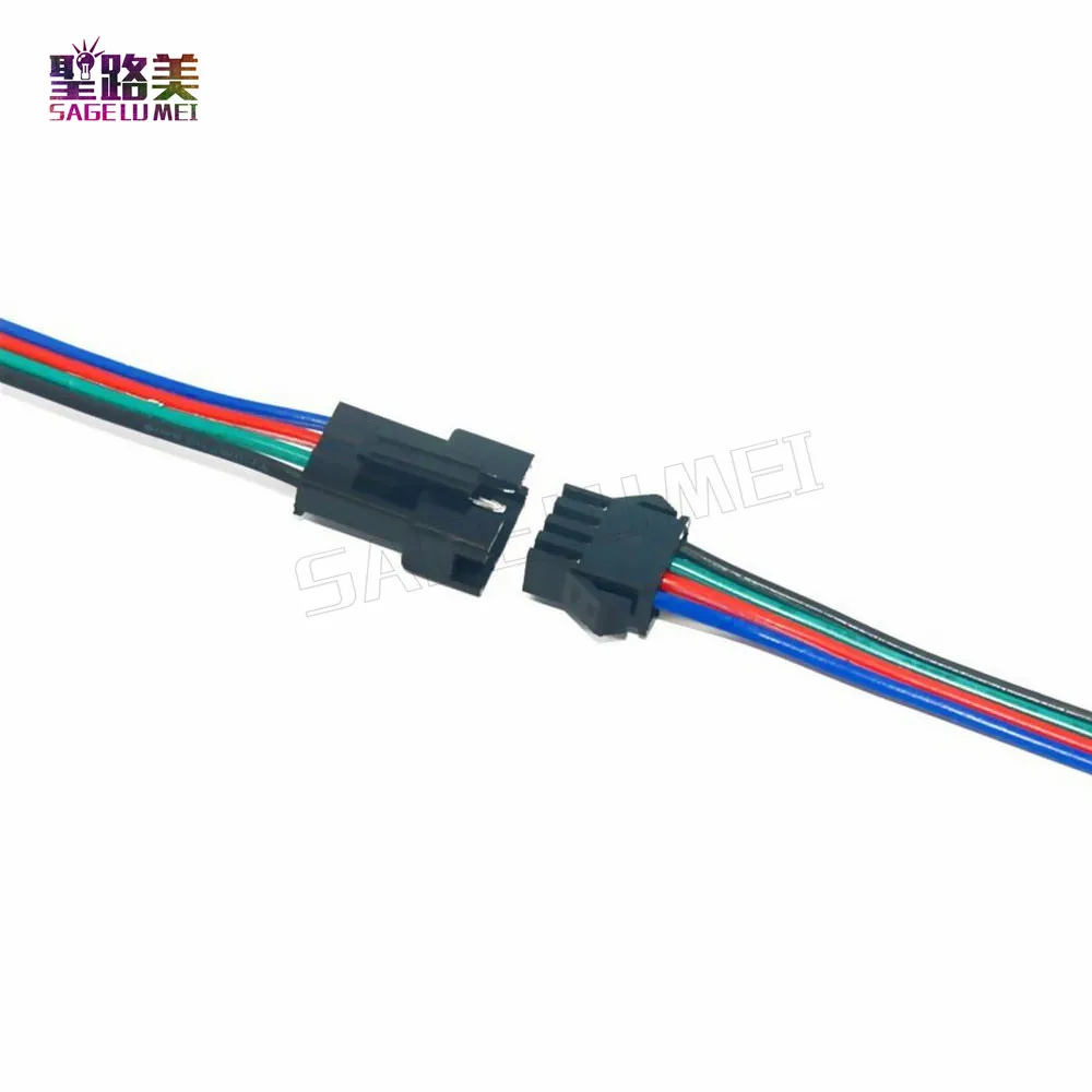 50 пар/компл. 4 Pin JST SM разъем штекер гнездо кабель провод для 5050/3528 RGB Светодиодная