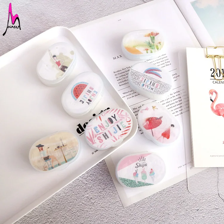 1 шт. цветной чехол для контактных линз с зеркалом женщин и мужчин унисекс коробка