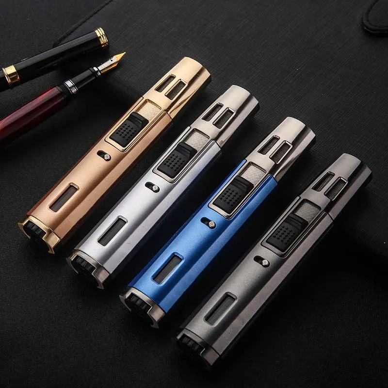 1 компл. Двойной прямой распылитель синее пламя газовые зажигалки с резаком для