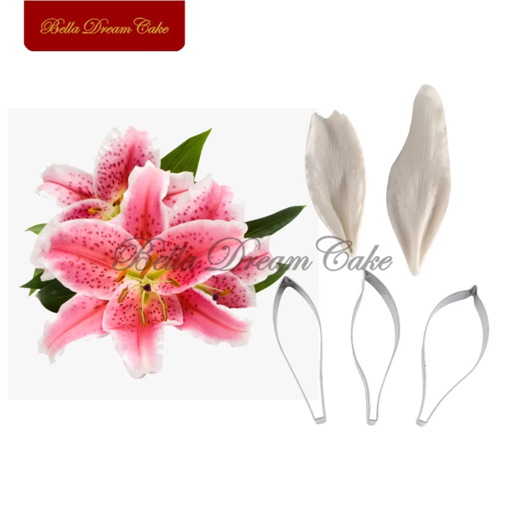 

5 шт./комплект Силиконовые формы Lilium для цветов из мастики