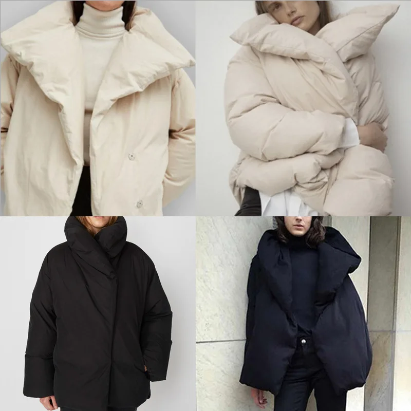 Donsignet Fashion New Solid Long Sleeve Woman Parkas Lamb Wool Coat Thick Woman Parkas