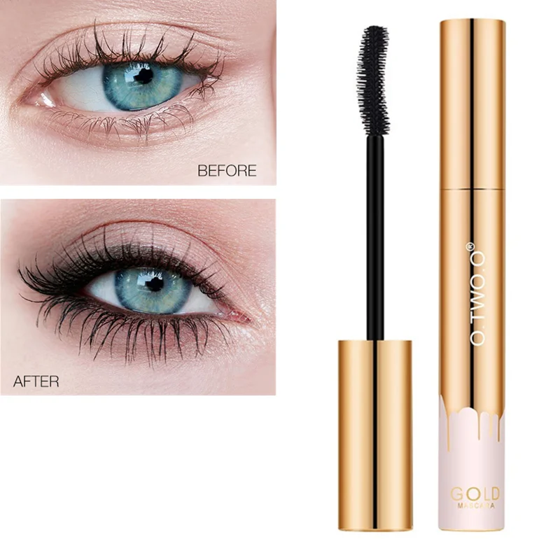 

3D Mascara Lengthening Black Lash Eyelash Extension Eye Lashes Brush Beauty Makeup Gold Color Mascara Waterproof Cosmeticos