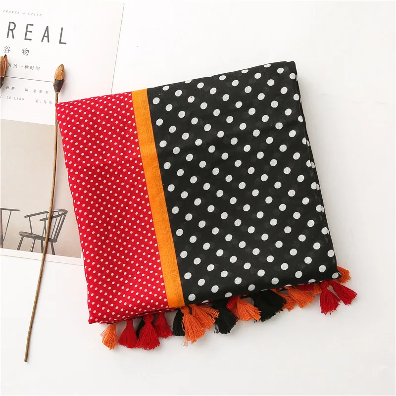 

2020 women 90*180cm scarfs for ladies Dot print bohemia women scarf shawls and wraps hijab stole bandana