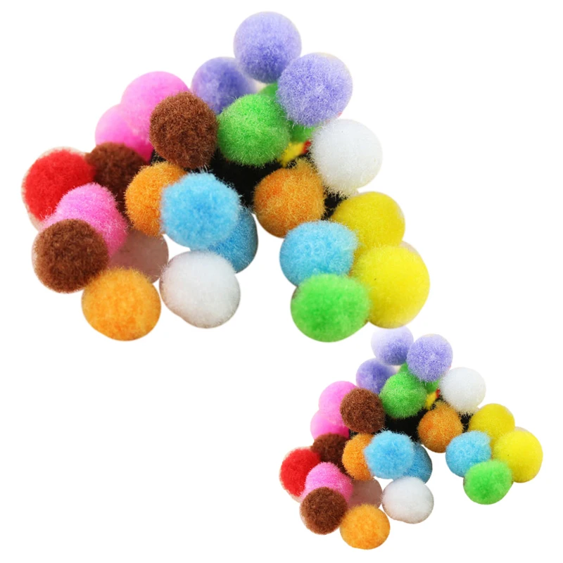 

100 Pcs Mixed Color Soft Fluffy Pompoms For Kids Crafts