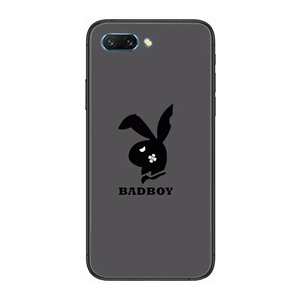

Handsome rabbit Luxury style clear Phone Case For Huawei Honor 10 9 8 7 N Pro Lite A C RU Black Etui Coque Hoesjes comic fashi