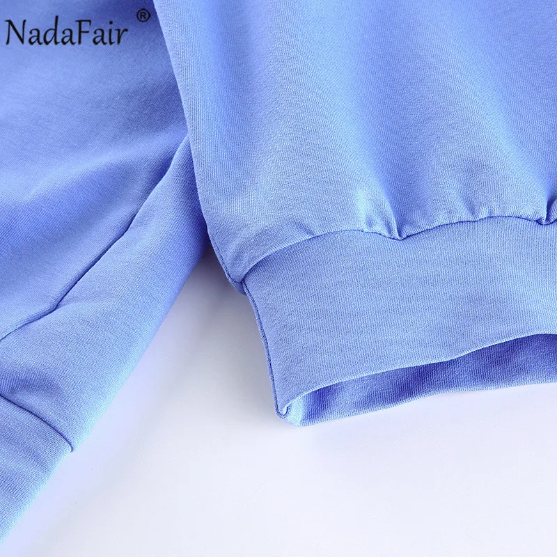 Женская толстовка с круглым вырезом Nadafair свободная повседневная однотонная