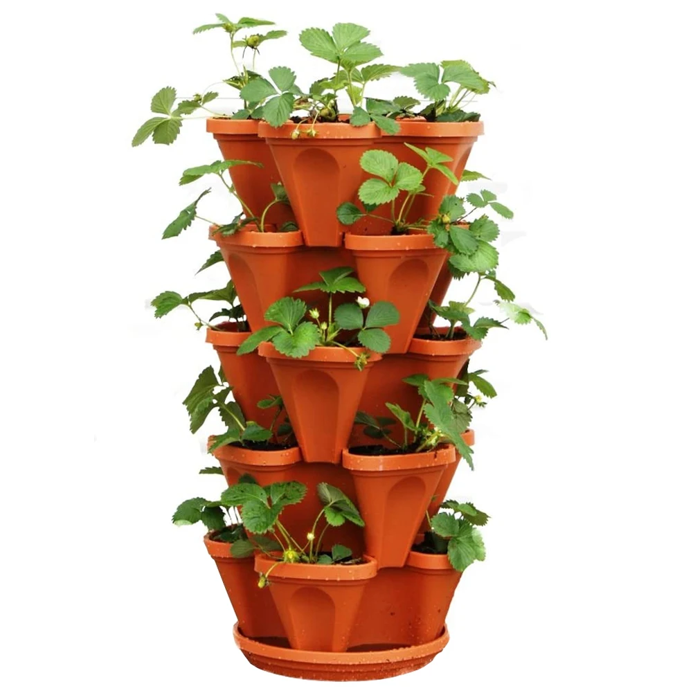 

5pcs Dimensional Three-Petal Flower Pot Strawberry Basin Multi-Layer Superimposed Cultivation Pot Vegetable Fruit Planting Pot