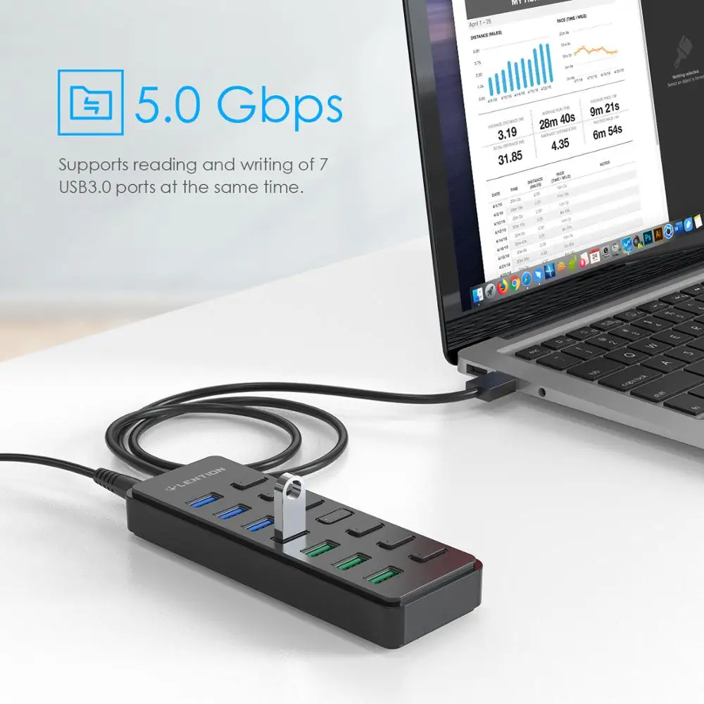 USB-концентратор с питанием 7-портовый 3.0 4-портовым USB-концентратором +3 USB-порт