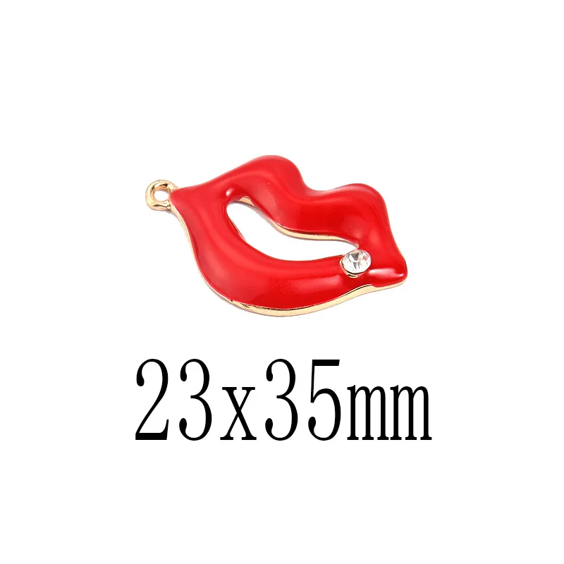 10 шт. сексуальные красные губы в форме рта из цинкового сплава аксессуары для