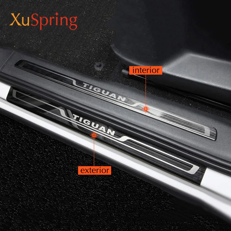 

Car Scuff Plate Door Sill Trim Welcome Pedal Car accessories For VW Tiguan MK2 2016 2017 2018 2019 2020 2021 Europe version