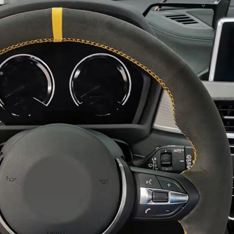 DKCEIS Hand-stitched Black Soft Suede Steering Wheel Cover for BMW M Sport F30 F31 F34 F11 F10 F07 F45 F46 F22 F23 M235i M240i | Автомобили