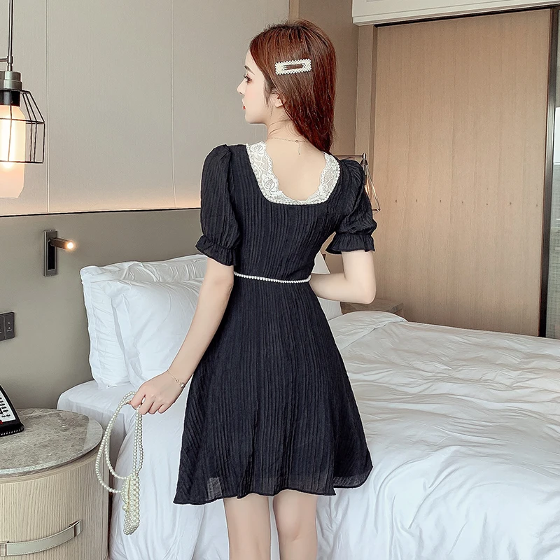 

COIGARSAM Women one-piece dress korean Dresses Black 997