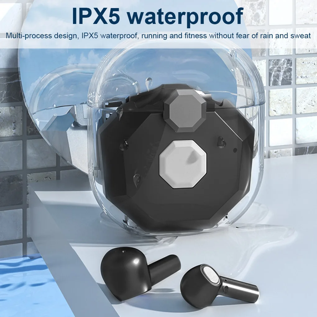 

ELENXS Brand New Transparent Bluetooth Earbuds Wireless Earphones TWS 5.0 Earpieces with Microphone Handsfree Headset for Xiaomi