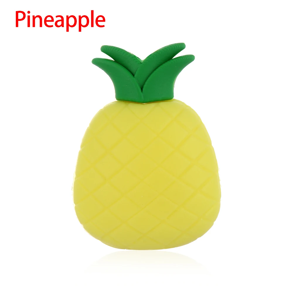 Pineapple 1PC New Cute Cartoon Fruit Cable Bite Phone Charger Protector Cord Data Line Cover Lovely Cell Phone Earphone Wire Accessories - Цвет: Pineapple