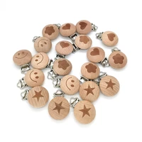 5pcs baby pacifier wooden clips infant nipple holder dummy clip beech wood soother teether feeding caring diy accessories