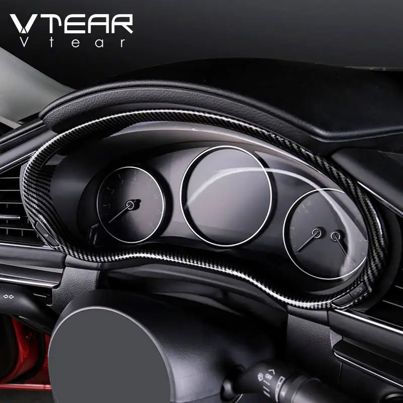 

Vtear For Mazda 3 2020 2019 Axela Accesorios Dashboard Decoration Frame Cover Carbon Interior Mouldings Car Modification Sticker