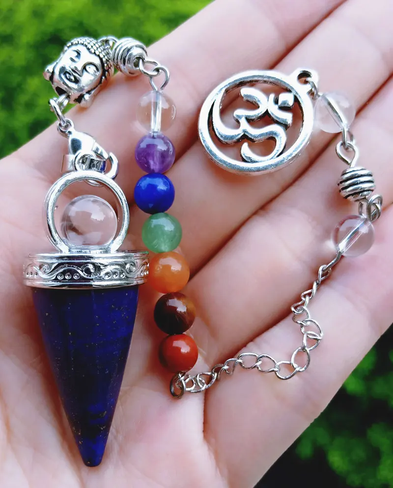 Лазурит маятник с чакрами кулон Будды магия исцеление|Подвески| |