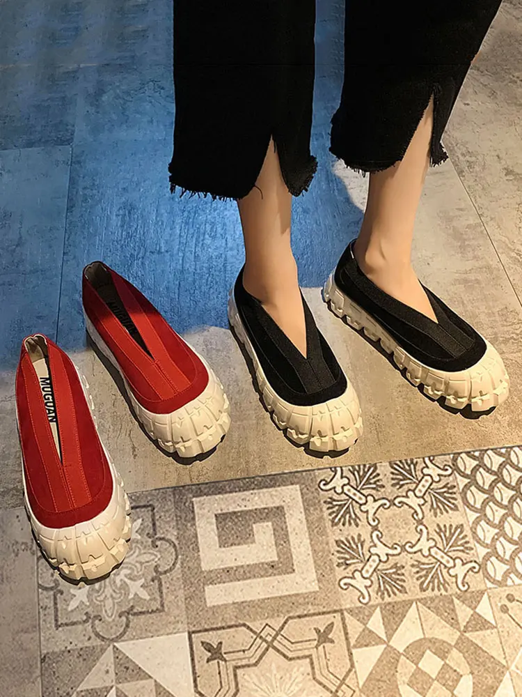 

Women's Shoes Single Shoes 2021 New Spring and Autumn Breathable Thick-soled Non-slip Fashion Shallow Casual Shoes